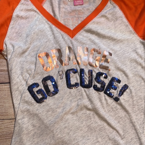 Women’s Victoria Secret Pink Syracuse Orange 🍊 v-neck Longsleeve shirt XS - Picture 2 of 6